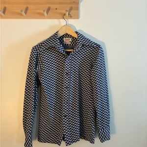 Women's vintage Blue Checkered Button Down Shirt